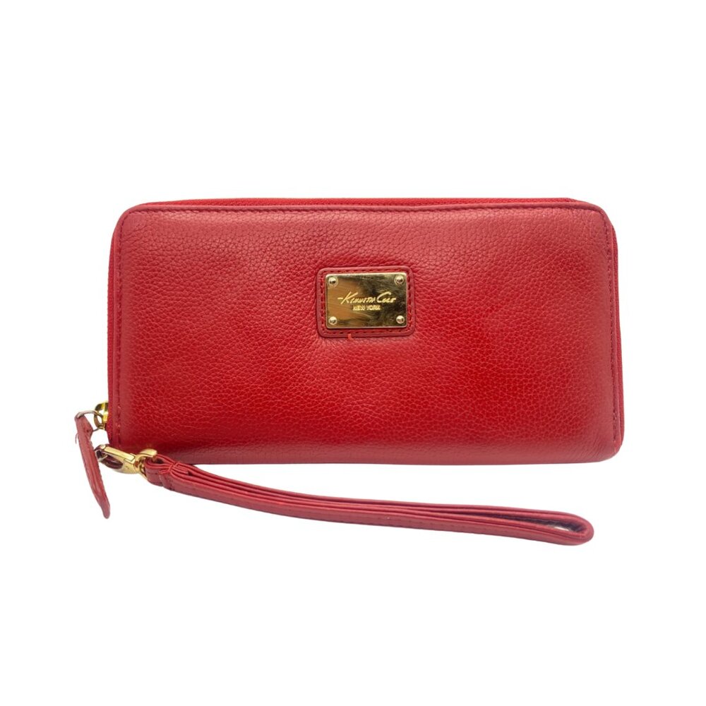 Kenneth Cole New York Red Leather Zip-Around Wallet